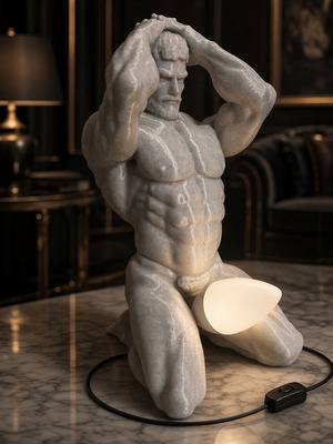 Hercules on His Knees ανδρικό επιτραπέζιο φωτιστικό, 25 εκ.