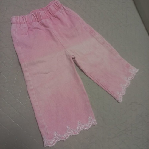 Jeans for girl 1-2 years like new with lace detail