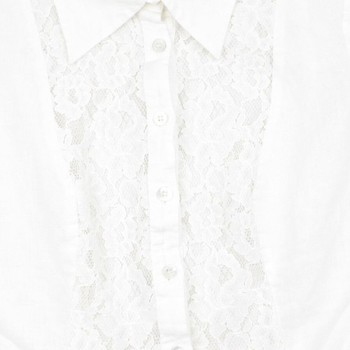 Notizie Mariella Burani women's linen shirt size M white with lace like new