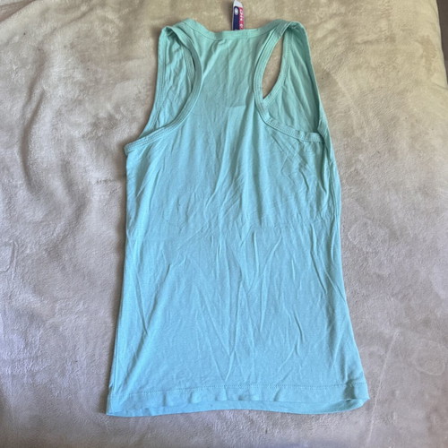 Womens teal tank top size S like new with colorful skull