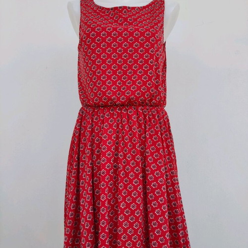 Red dress one size like new with open back