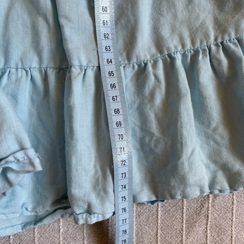 Zara Linen Viscose Light Blue Tiered Mini Dress like new