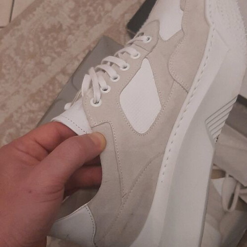 Sneakers N.A.P. δερμάτινα καινούργια, άσπρα και γκρι, μέγεθος 44