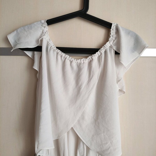 Zara midi jumpsuit, white and khaki