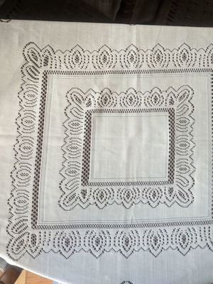 Handmade table linens used, set of 2 pieces