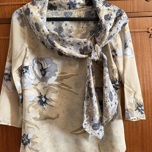 Haute couture double silk blouse, size S-M