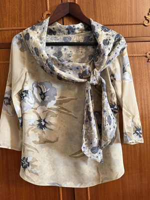Haute couture double silk blouse, size S-M