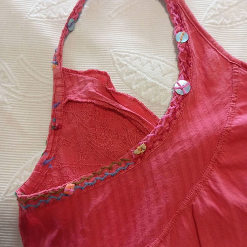Vintage Just Angels Long Top with Crossed Straps and Beads, Like New