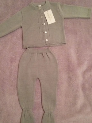 Baby set knitted khaki 3 months new with tag
