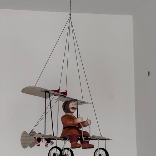 Vintage hanging decorative airplane with pilot like new