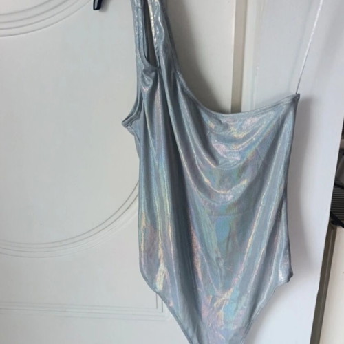 Calliope bodysuit size L new, gray and silver
