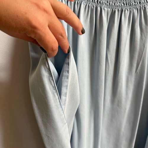 Maternity dress used thin denim with pockets H&M blue