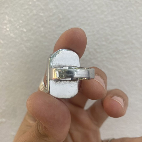Silver handmade ring with natural mint aqua chalcedony (925)