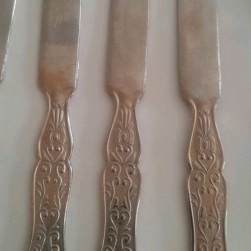 Set of fruit knives, forks and spoons used, vintage, made in Japan
