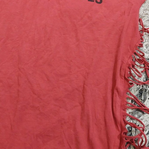 T-shirt with side fringes like new, size S, red