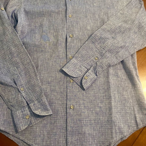 Fusaro Antonio 100% linen shirt with mandarin collar, like new