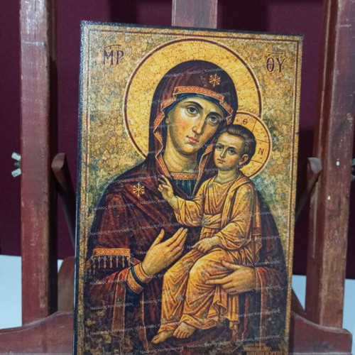 Χειροποίητη αγιογραφία Η Παναγία καινούργια με εκτύπωση UV