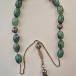 Silver komboloi with green nephrite beads like new