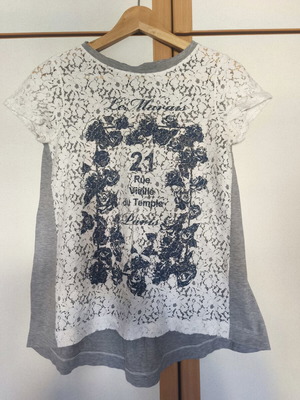 Myf Fausta Santi blouse used, size S, white and grey