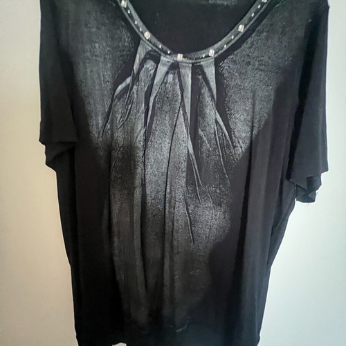 Just Perfect Plus Size Blouse like new, black and silver, XL