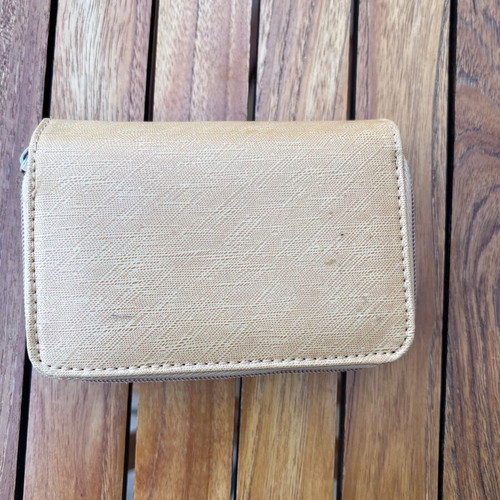 Wallet used, beige with multiple card slots