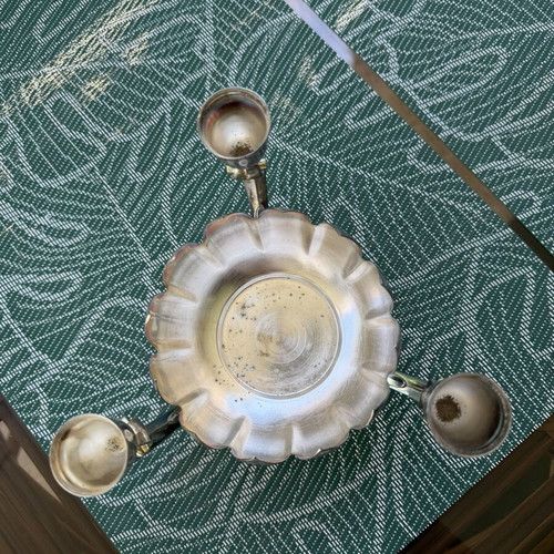 Silver decorative 3-candle holder with flower grate, queen Victoria-Regency Collection, new