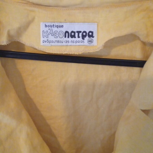 Vintage yellow linen dress from the 70s used, size 46