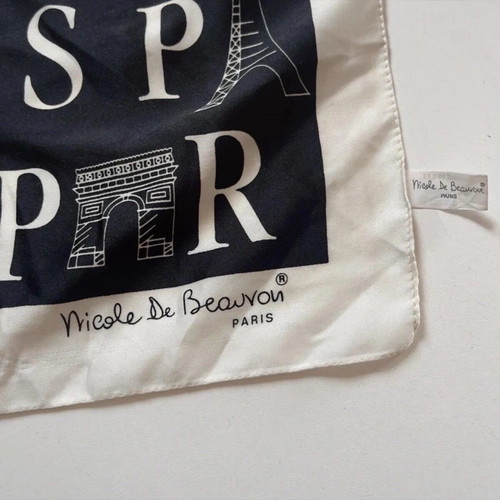 Nicole de Beauvoir Paris scarf black and white, like new, 34 inches