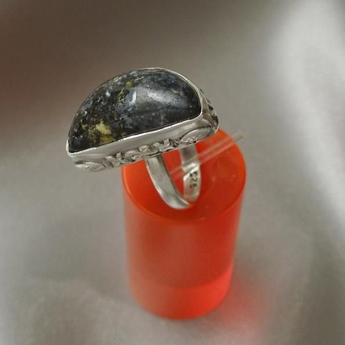 Jaspis Mineral Ring in 925 Silver New