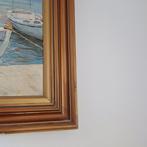 Τέγκος έργο τέχνης Ύδρα, ελαιογραφία