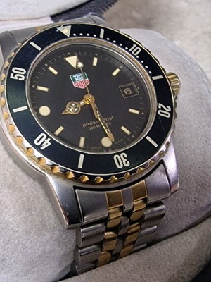 Vintage TAG Heuer Professional 200M 1500 Series 37 mm used