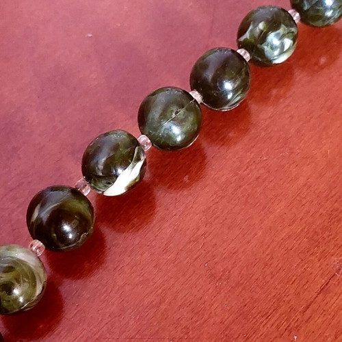 Seraphinite necklace with semi-precious stones