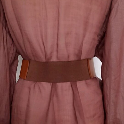 Pieces leather belt with elastic, like new, brown, size 75