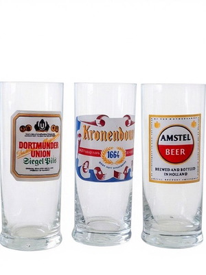 Vintage beer glasses GDR new, collectible brewery designs