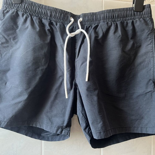 Lacoste men's swim shorts, dark blue, size Large