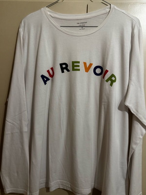 White long blouse Medium like new with Au Revoir logo