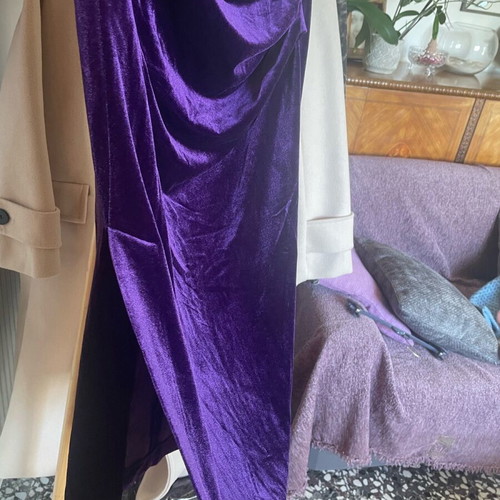 Zara set midi skirt and large top like new, purple velvet