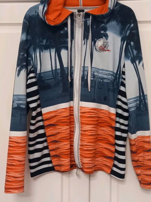 Жакет Best Connection като нов, с качулка, тънък, сив и оранжев