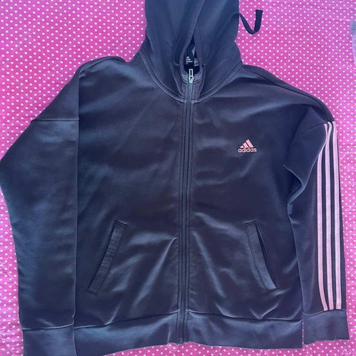 Adidas jacket used, black and pink, size L