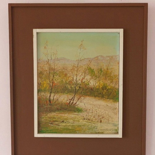 Tsamoutselis oil painting on canvas with frame used 55x49 cm