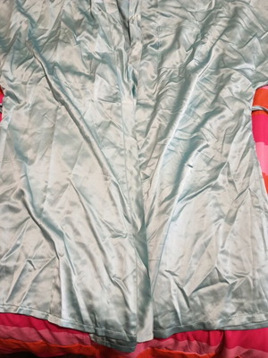 Silk nightgown set with slip and robe turquoise like new
