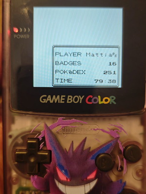Game Boy Color custom Gengar με IPS οθόνη και Pokémon Crystal repro, σαν καινούργιο