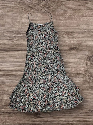 Kalamton Maxi Summer Dress XL Floral Paisley Black Boho Strap Flowy like new