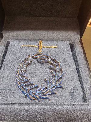 Pendant silver 925 with k24 gold plating and colored zircon stones