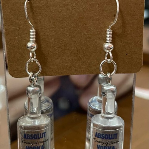 Handmade Absolut Vodka earrings new