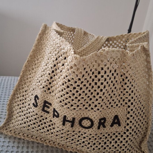 Sephora straw shoulder bag new, beige