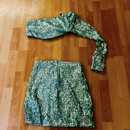 Bubblegun sparkly mint green set