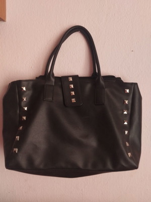Avon women's handbag black with decorative studs new