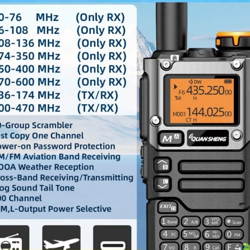 Quanshseng UV-K5 wireless radio new with 8 bands and flashlight