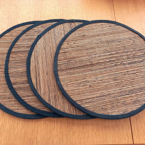 Bamboo Placemats set of 4 new with fabric and cardboard backing